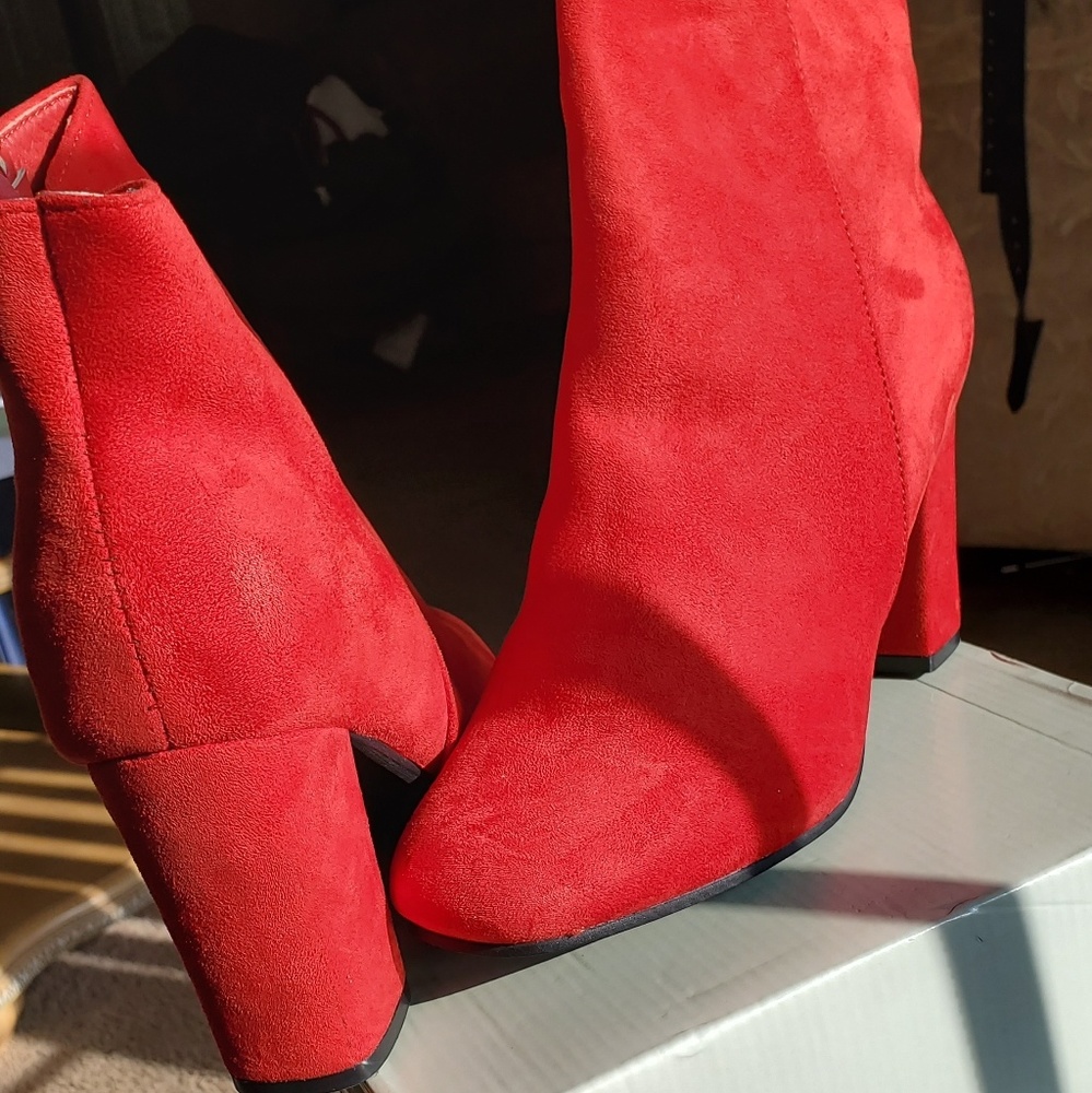 Red Suede Boots by Krush since 1970